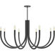 Wand 8 Light 38 inch Matte Black Chandelier Ceiling Light