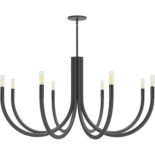 Wand 8 Light 38 inch Matte Black Chandelier Ceiling Light