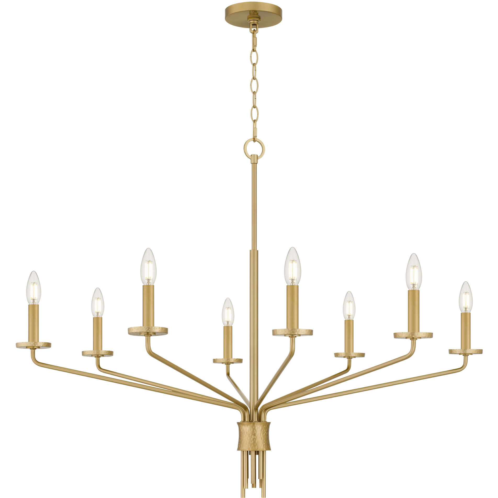 Alexander 8 Light 40 inch Brushed Gold Chandelier Ceiling Light