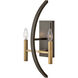 Euclid 2 Light 9.5 inch Spanish Bronze with Heirloom Brass Indoor Wall Sconce Wall Light