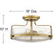 Harper 3 Light 18 inch Heritage Brass Indoor Semi-Flush Mount Ceiling Light in Clear Seedy