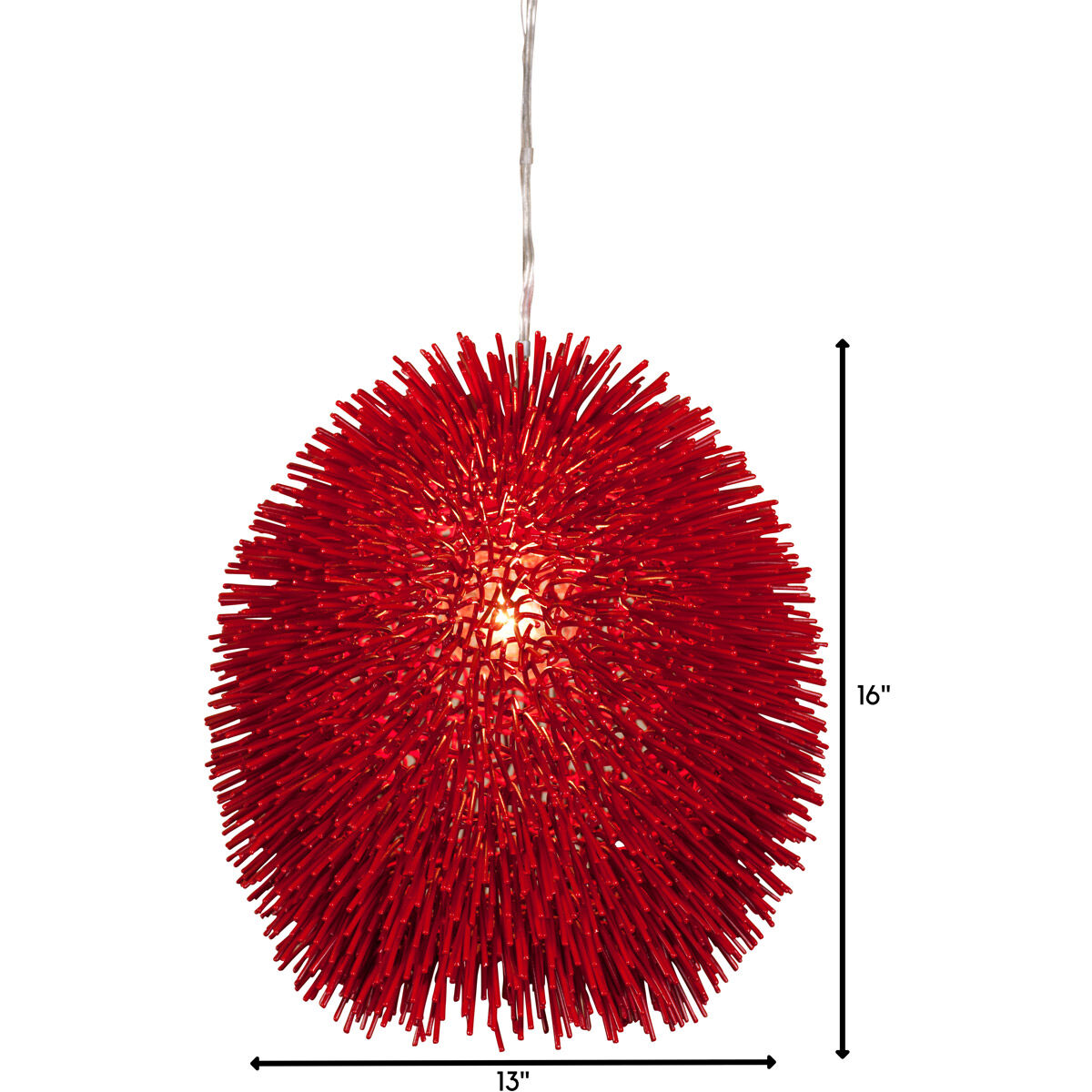 Urchin 1 Light 13 inch Super Red Pendant Ceiling Light