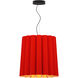 Renata 1 Light 22 inch Black Pendant Ceiling Light in Red/Ash, 22 in / Long, WEP Collection