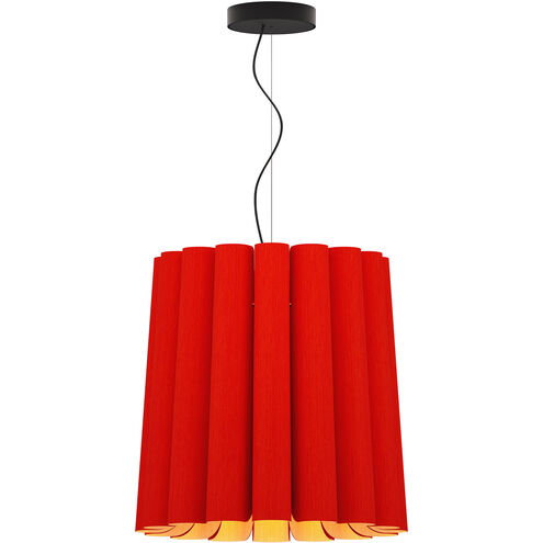 Renata 1 Light 22 inch Black Pendant Ceiling Light in Red/Ash, 22 in / Long, WEP Collection