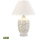 Goodell 27.5 inch 9 watt White Glazed with Clear Table Lamp Portable Light