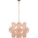 kate spade new york Leighton LED 30.5 inch Soft Brass Barrel Chandelier Ceiling Light in Blush Tinted Glass, Large