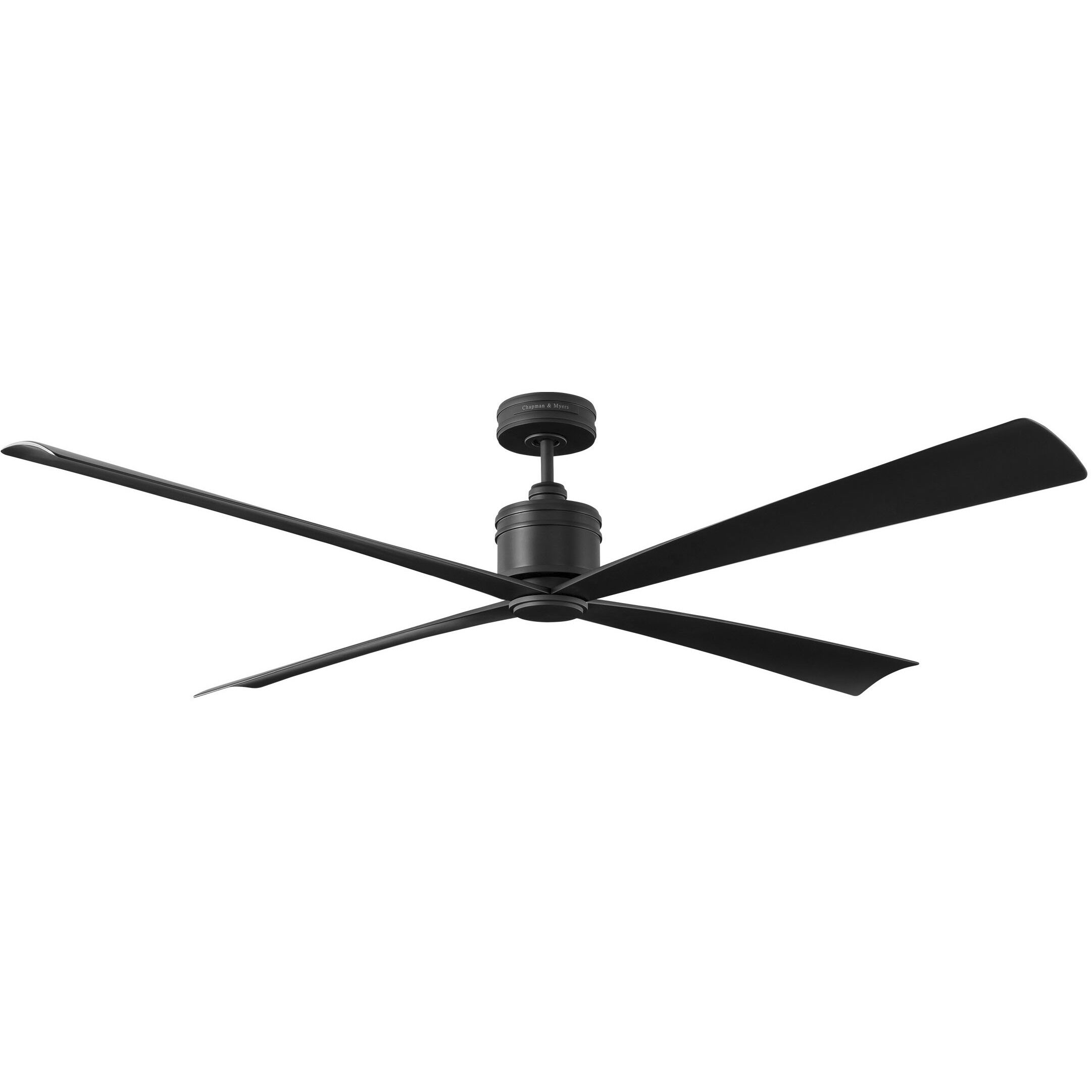 Launceton 72 inch Midnight Black with Midnight Black ABS Blades Ceiling Fan