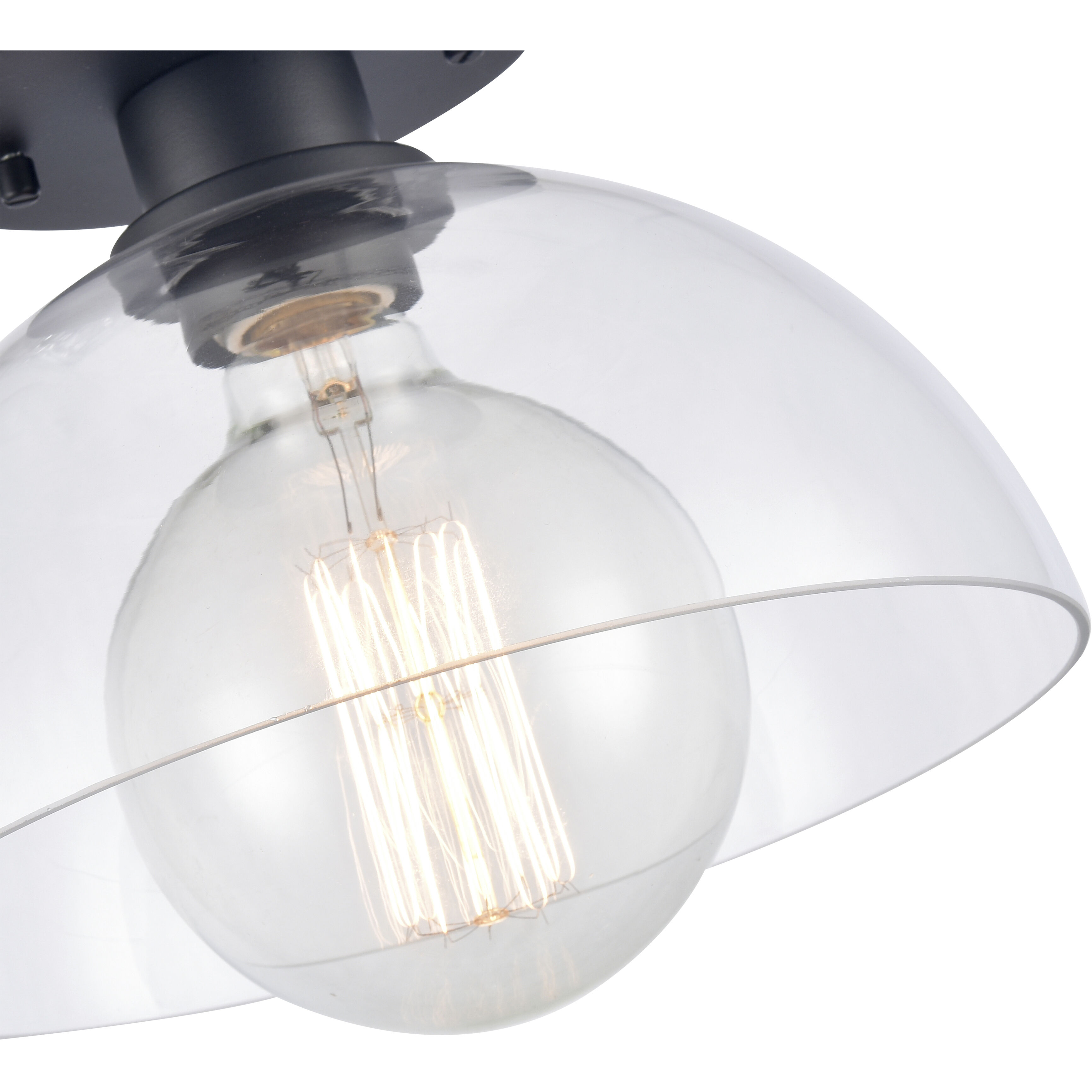 Julian 1 Light 10 inch Matte Black Semi Flush Mount Ceiling Light