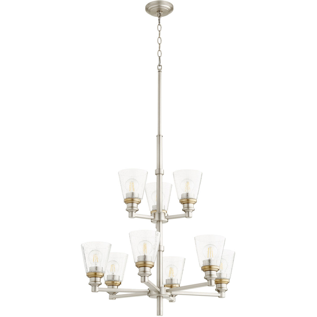 Dunbar 9 Light 26.5 inch Satin Nickel Chandelier Ceiling Light
