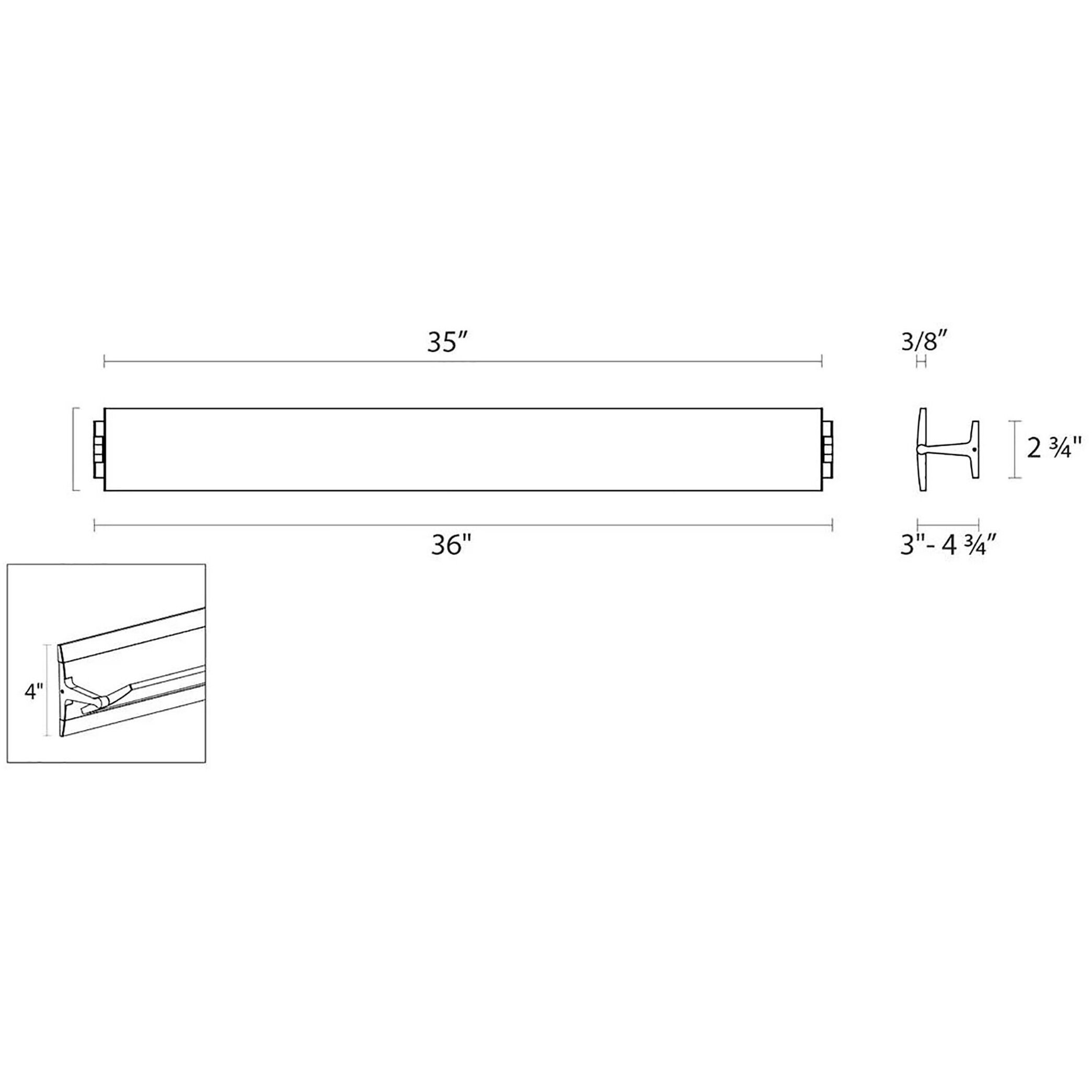 Aileron LED 36 inch Bright Satin Aluminum Sconce Wall Light
