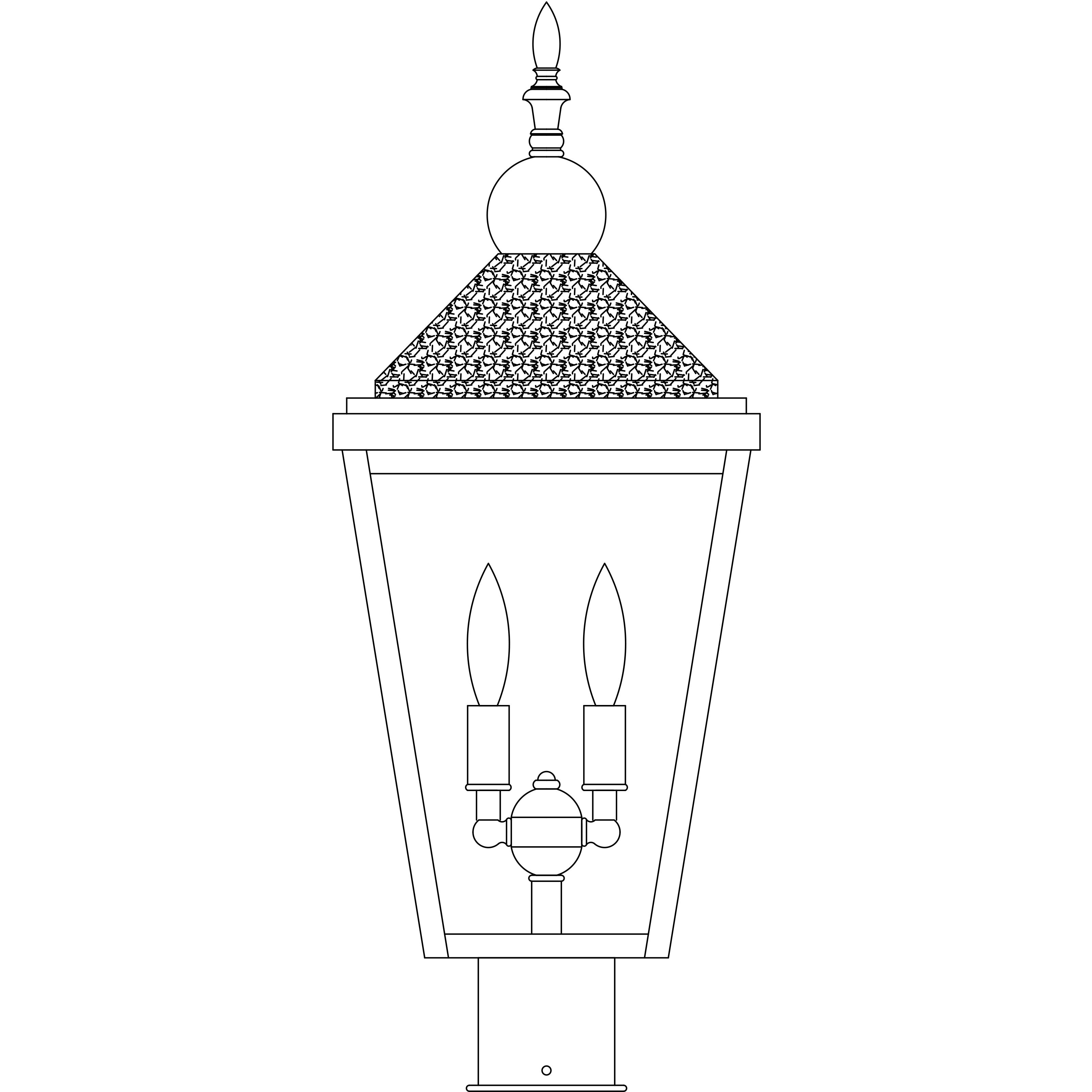 Lancaster 2 Light 20 inch Satin Black with Raw Copper Accents Post Mount in Clear