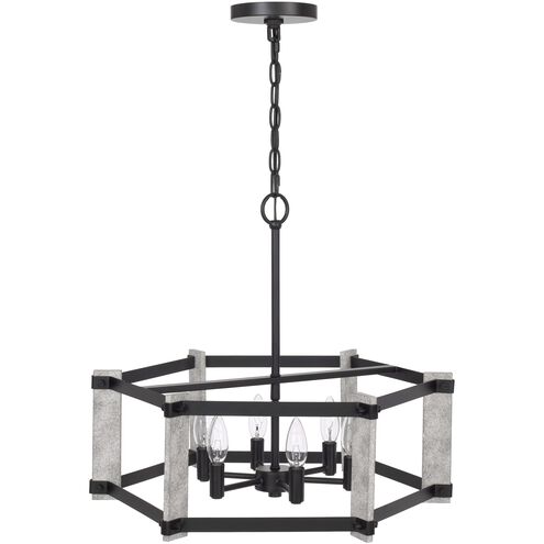 Rutland 6 Light 22 inch Fossil/Black Chandelier Ceiling Light
