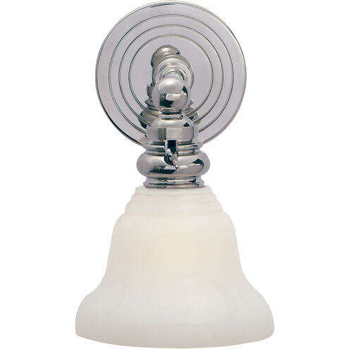 Chapman & Myers Boston 1 Light 5.75 inch Chrome Single Bath Light Wall Light in White