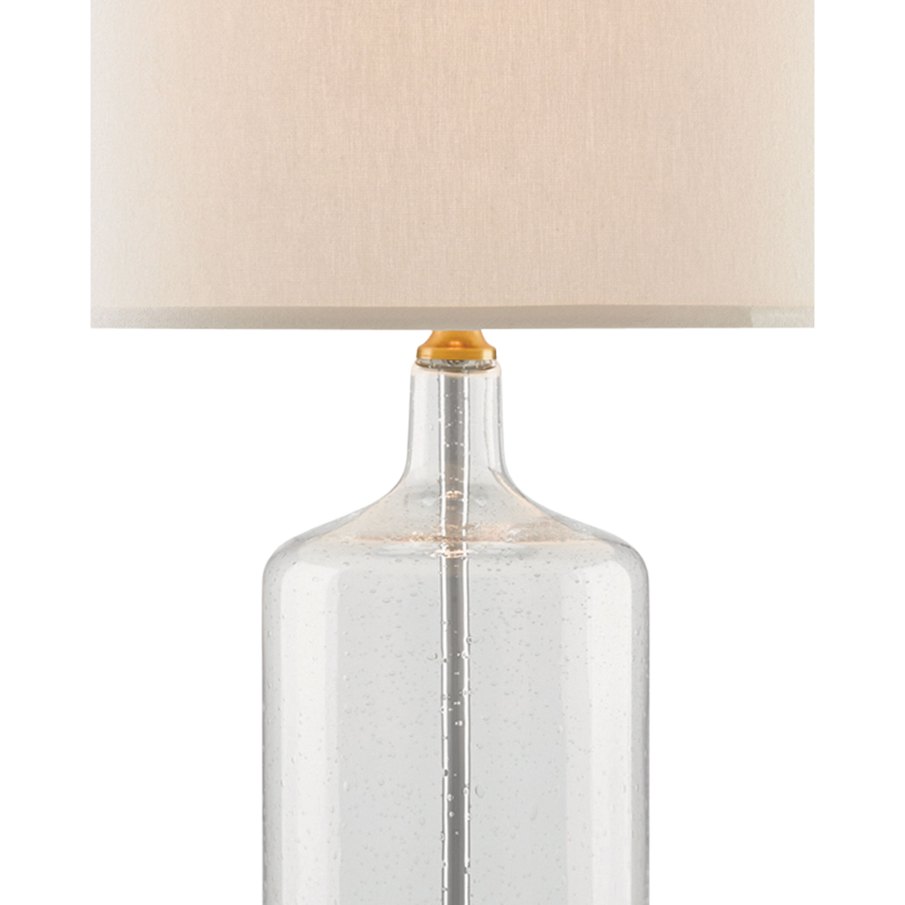 Hazel 31 inch 150 watt Clear Seeded Glass/Brass Table Lamp Portable Light