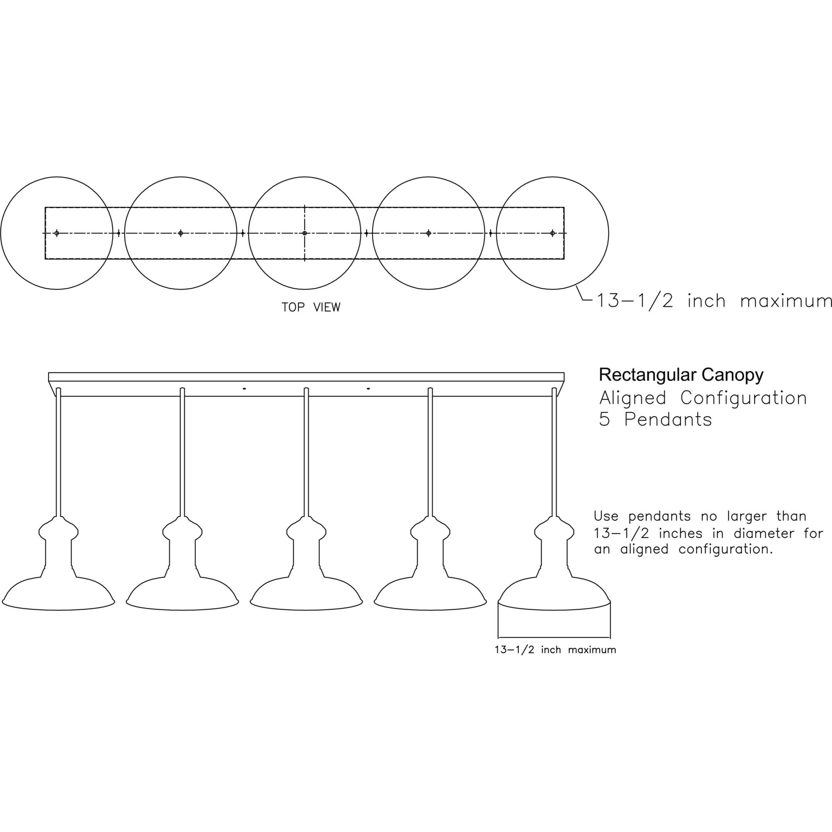 Accessory Canopy Graphite Multi Pendant Canopy