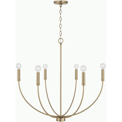 Ansley 6 Light 30.25 inch Aged Brass Chandelier Ceiling Light