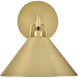 Milo 1 Light 9 inch Lacquered Brass Sconce Wall Light
