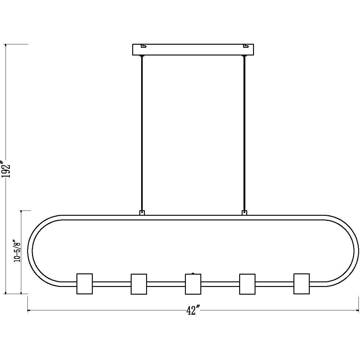 Saros LED 42 inch Matte Black Linear Chandelier Ceiling Light