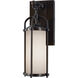 Galena 1 Light 13 inch Espresso Outdoor Wall Sconce in Opal Etched Glass