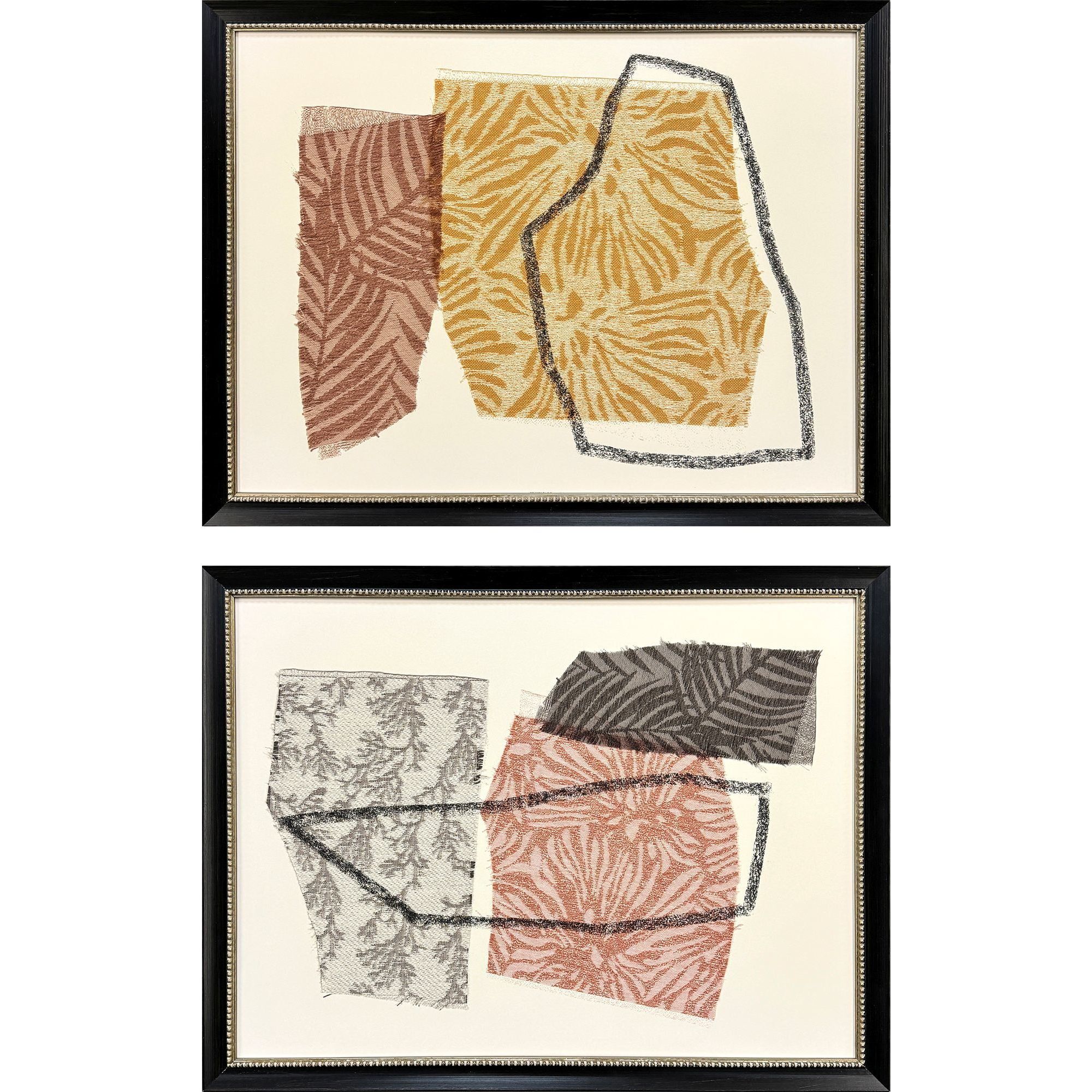 Bold Blends Multi and Black and Brown and Orange Framed Art