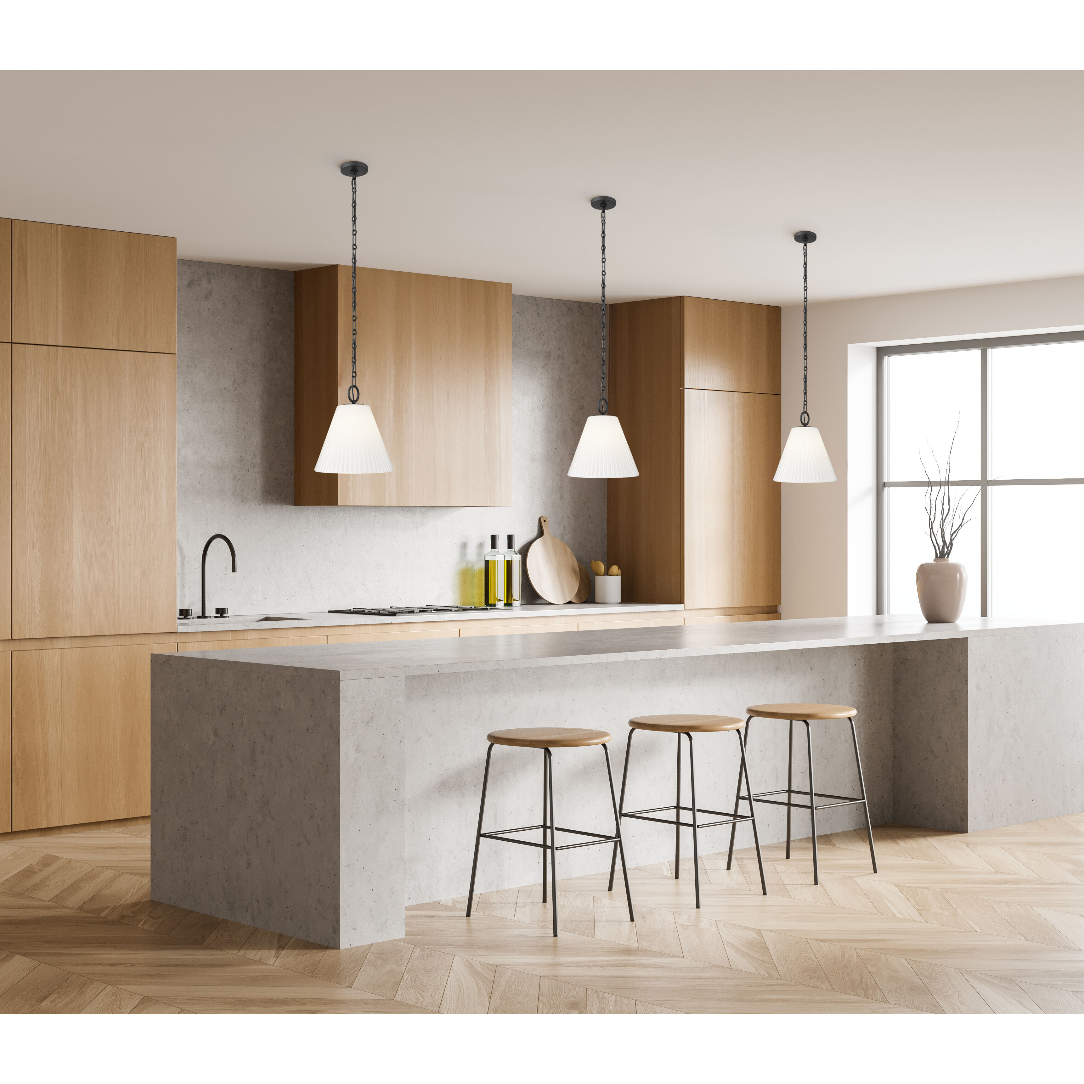 Alaric 1 Light 14 inch Matte Black Pendant Ceiling Light