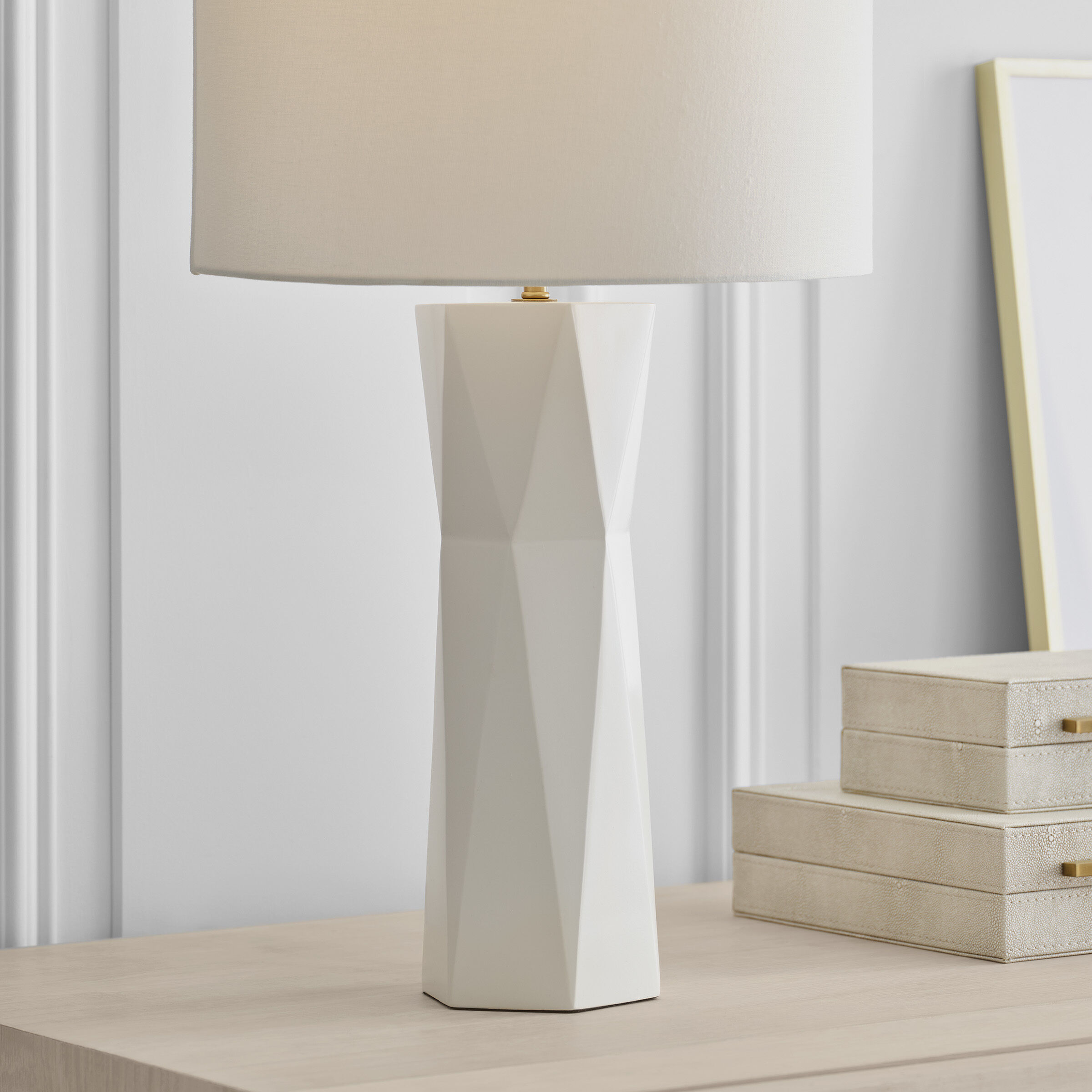 Drew & Jonathan Fernwood 26.5 inch 9.00 watt Gloss White Table Lamp Portable Light