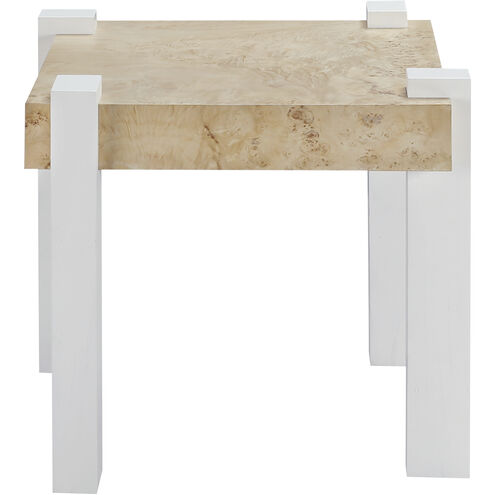 Bromo 26 X 24 inch Bleached Burl with White Accent Table