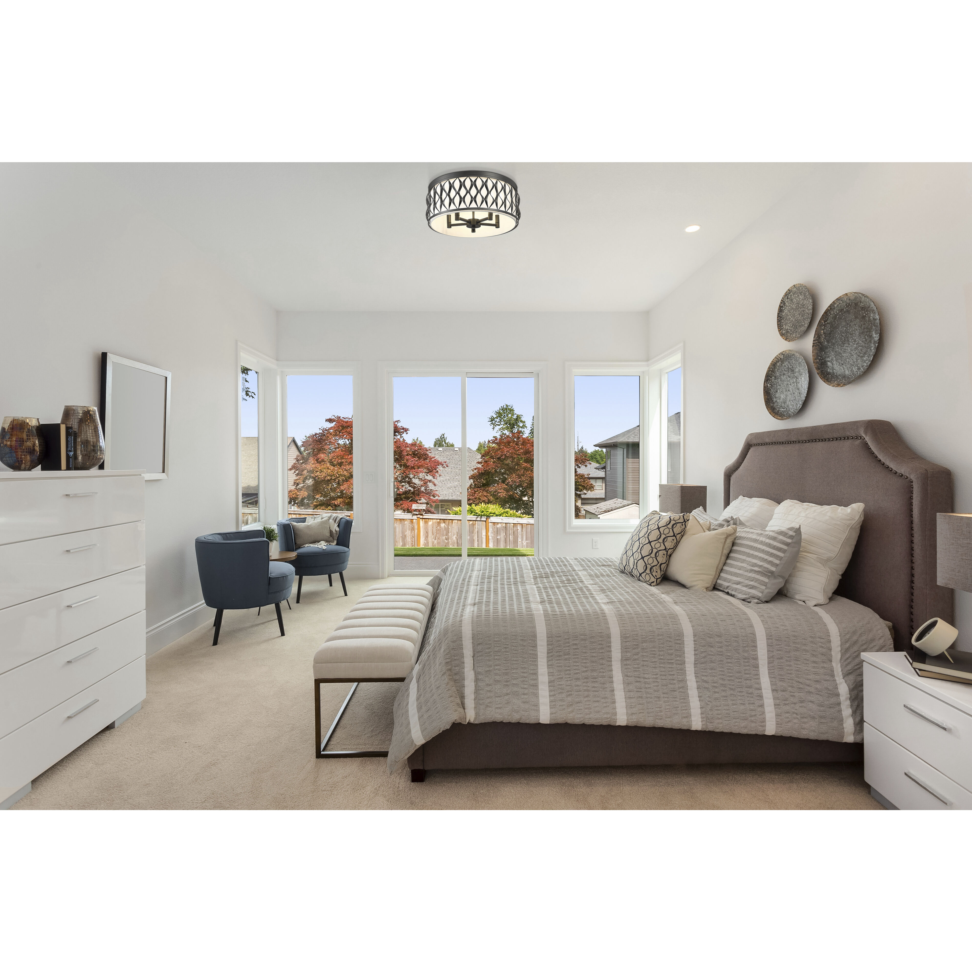 Harden 5 Light 20.25 inch Matte Black Flush mount Ceiling Light