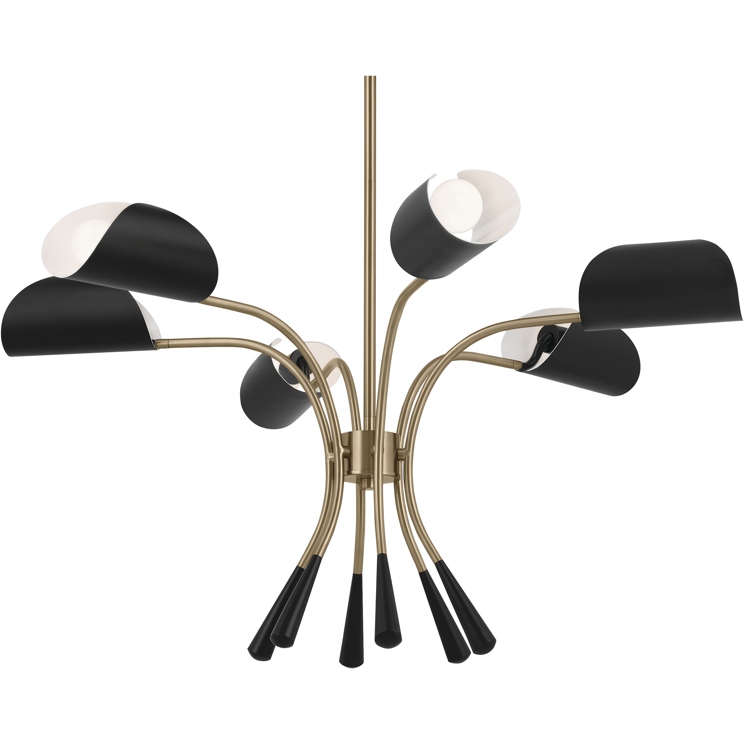 Arcus LED 39.25 inch Champagne Bronze with Black Chandelier Ceiling Light