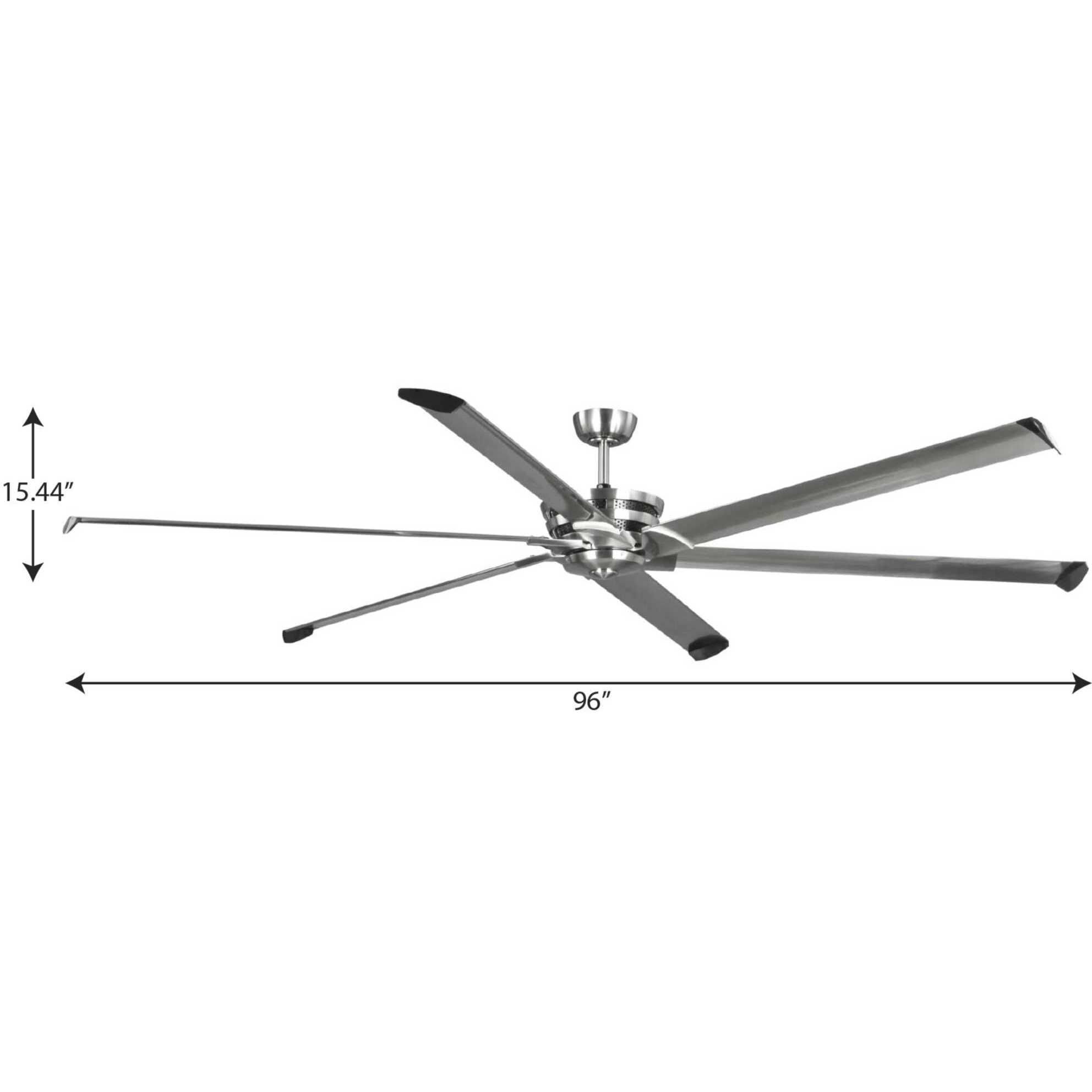 Huff 96 inch Brushed Nickel Ceiling Fan