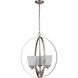 Neighborhood Tyler 3 Light 21 inch Brushed Polished Nickel Foyer Light Ceiling Light in White Glass, Neighborhood Collection