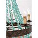 Beaded 6 Light 27 inch Distressed Painted Chandelier Ceiling Light