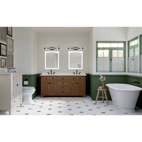 Azores 4 Light 25 inch Black Linear Bath Wall Light, Medium