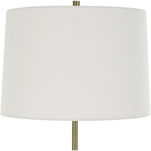 Annora 34 inch 150.00 watt Glossy White and Antique Brass Table Lamp Portable Light