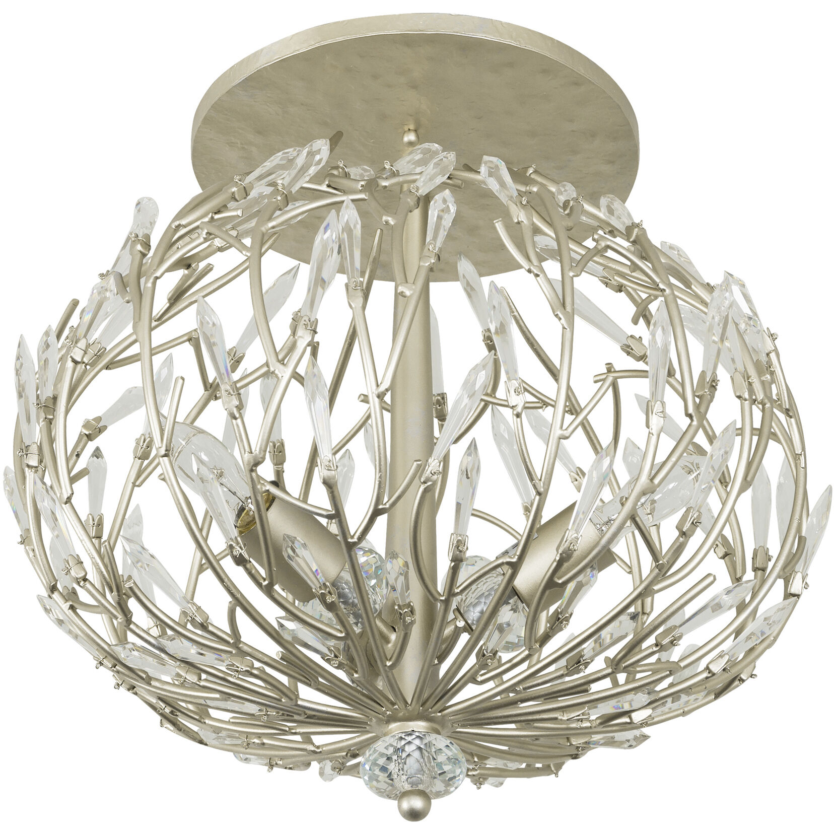 Bask 3 Light 18 inch Gold Dust Semi-Flush Ceiling Light