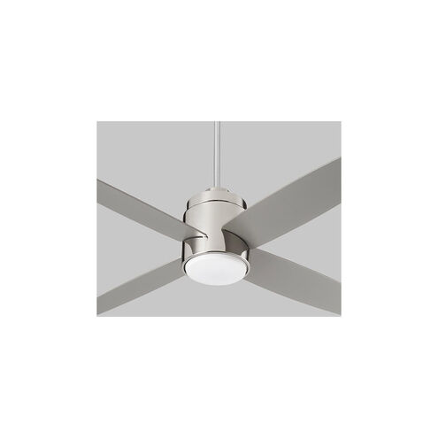 Oslo 52 inch Polished Nickel with Silver Blades Indoor Fan, Light Kit Sold Separately