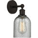 Edison Caledonia 1 Light 5 inch Oil Rubbed Bronze Sconce Wall Light in Charcoal Glass