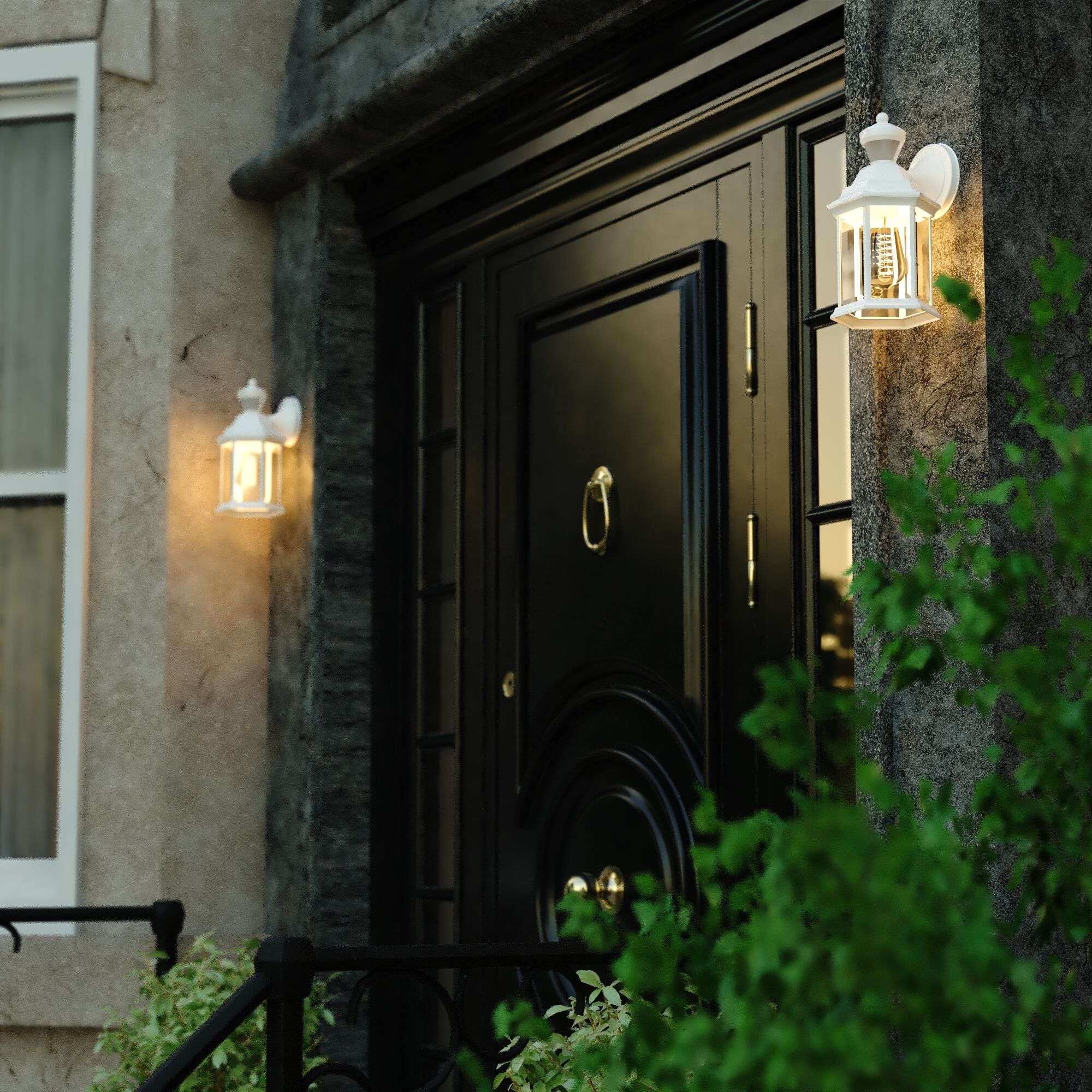 Auburn Textured White Outdoor Motion Sensor