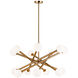 Matchstix 14 Light 39 inch Aged Gold Brass Pendant Ceiling Light in Aged Gold Brass and Opal Glass
