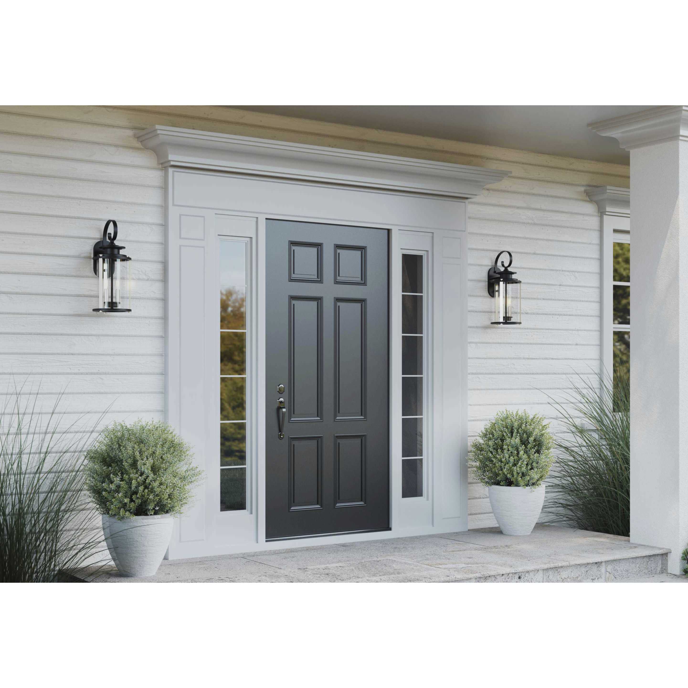 Squire Outdoor Wall Lantern in Black, Medium