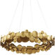 Lavengro LED 32 inch Contemporary Gold Leaf Chandelier Ceiling Light