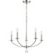 Mila 5 Light 23 inch Polished Nickel Chandelier Ceiling Light