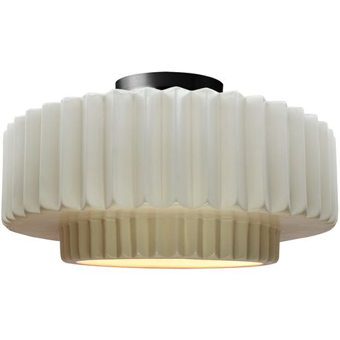 Radiance 1 Light 14.5 inch Matte White and Matte Black Semi Flush Ceiling Light