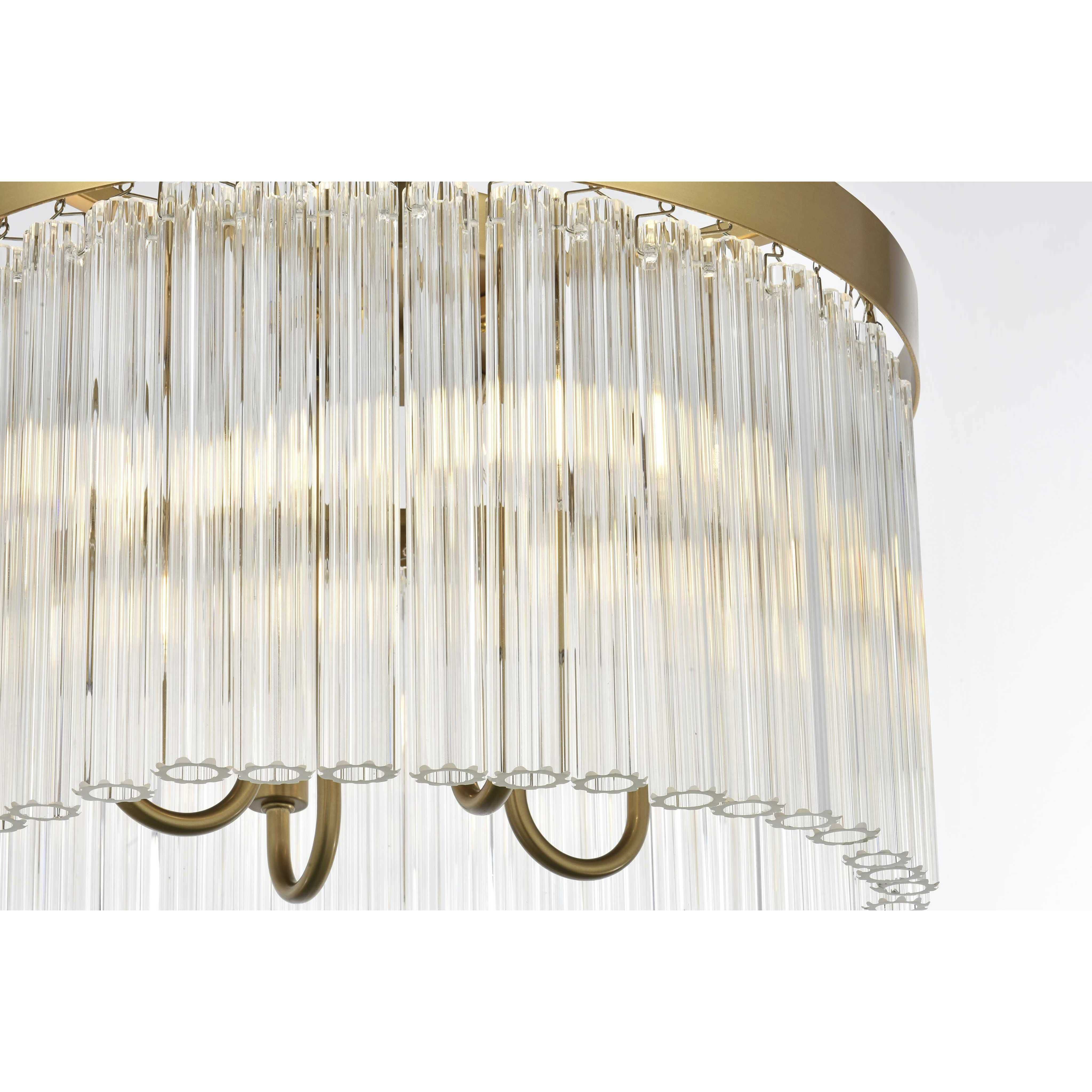 Harlow 4 Light 16 inch Satin Gold Flush Mount Ceiling Light