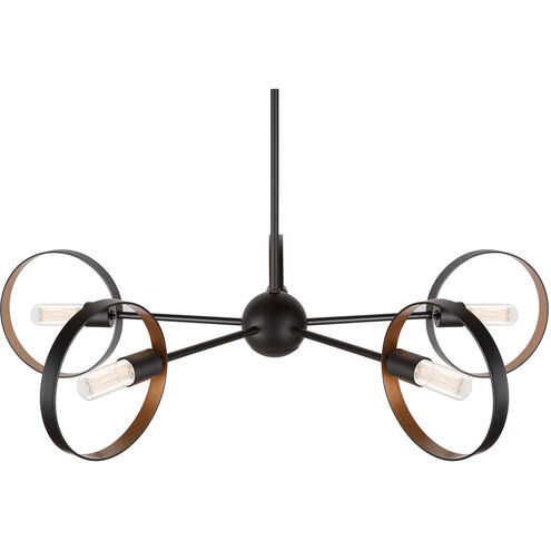 Monocle 5 Light 35 inch Black and Gold Chandelier Ceiling Light
