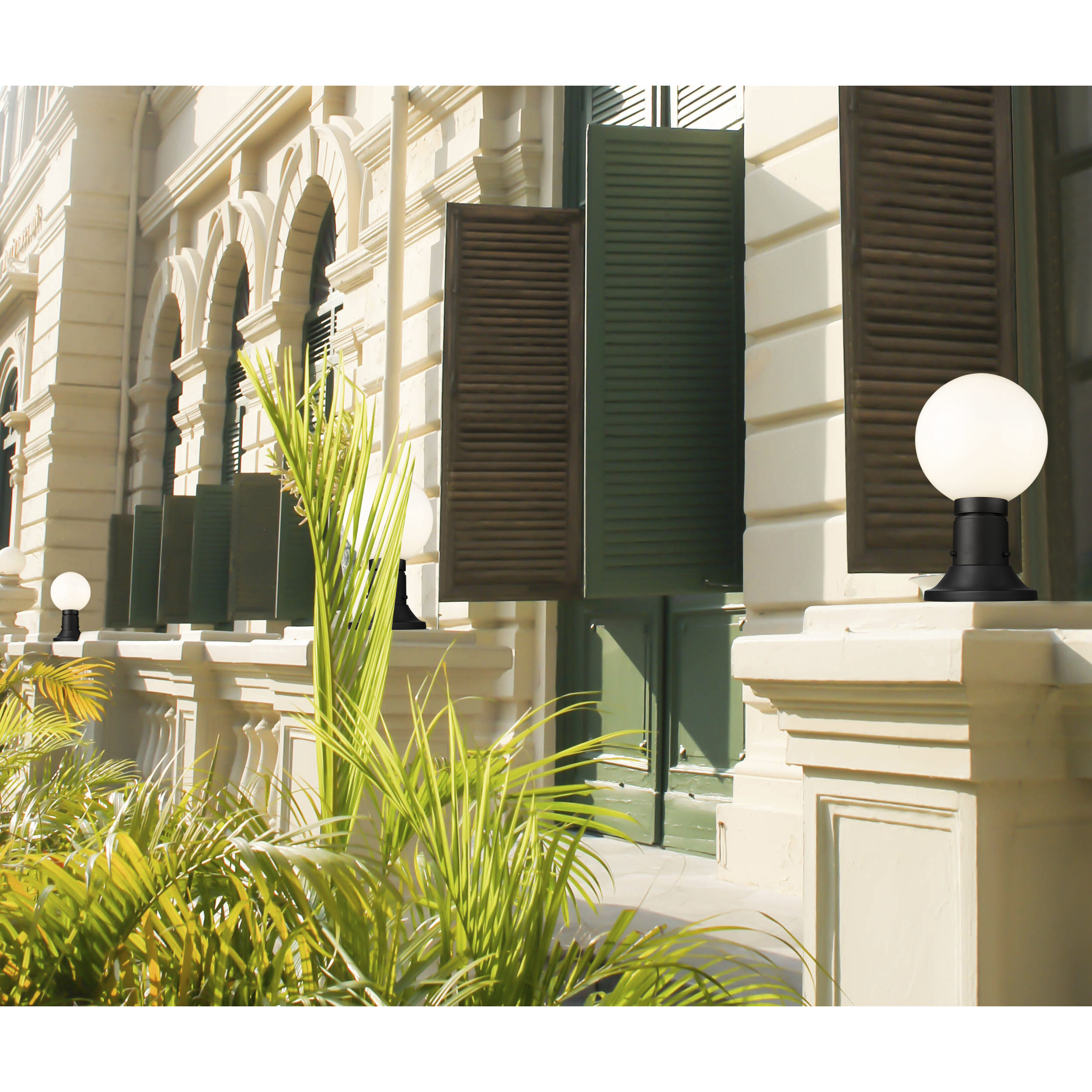 Laurent 1 Light 13.5 inch Black Outdoor Pier Mounted Fixture