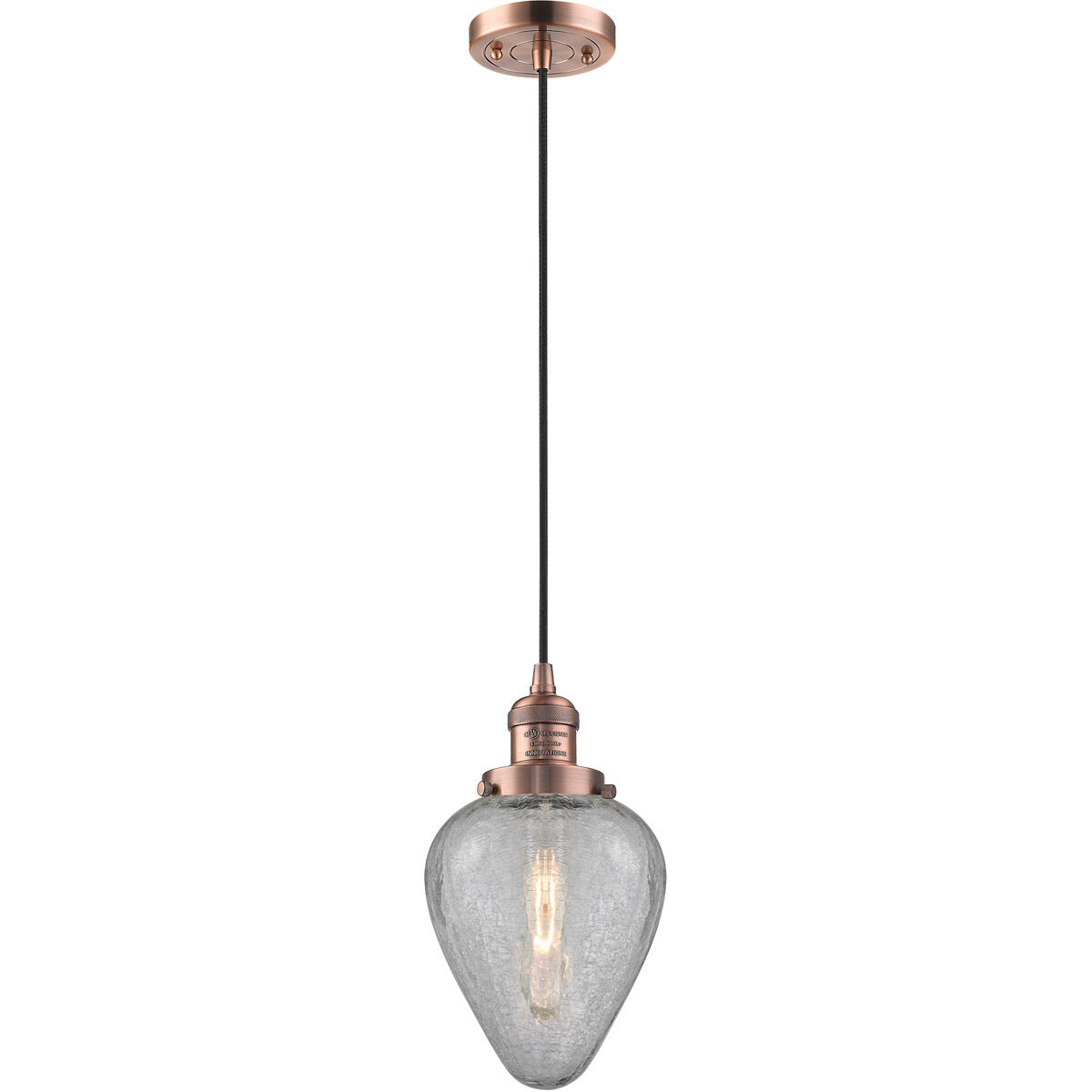 Franklin Restoration Geneseo 1 Light 7 inch Antique Copper Mini Pendant Ceiling Light, Franklin Restoration