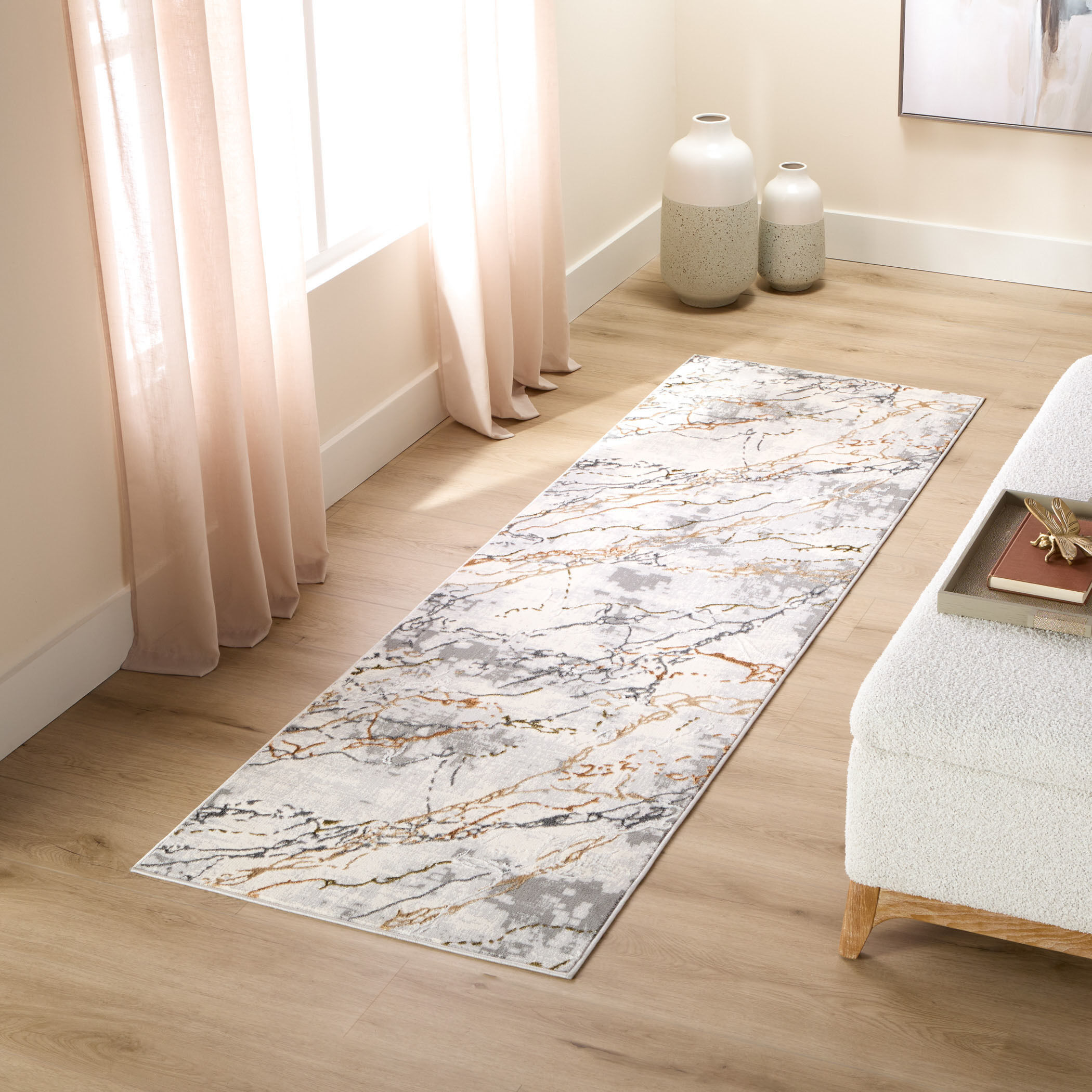 Salim Ivory and Brown Indoor Rug