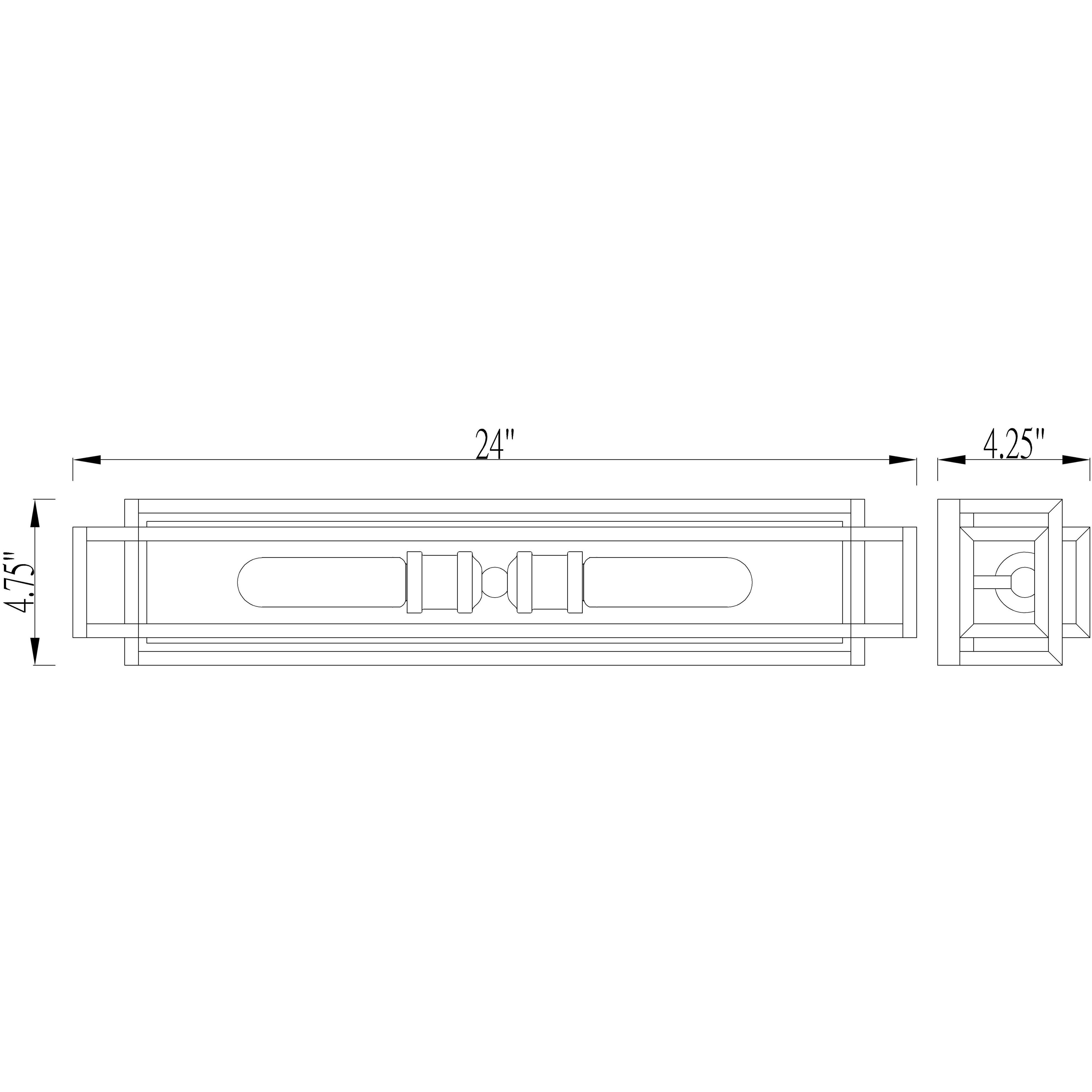 Titania 2 Light 24 inch Black and Chrome Vanity Wall Light