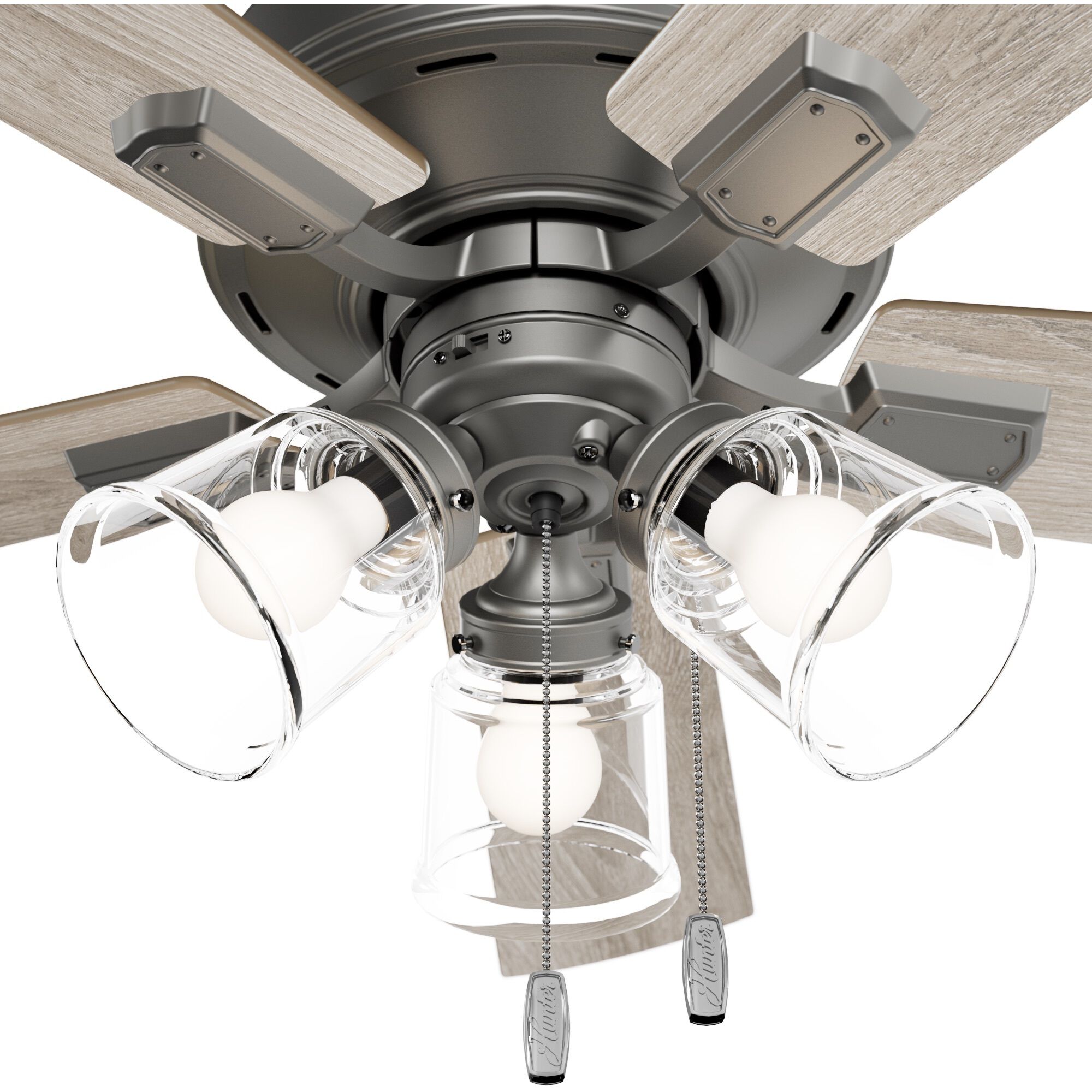 Crestfield 52 inch Matte Silver with Light Gray Oak/Warm Grey Oak Blades Ceiling Fan